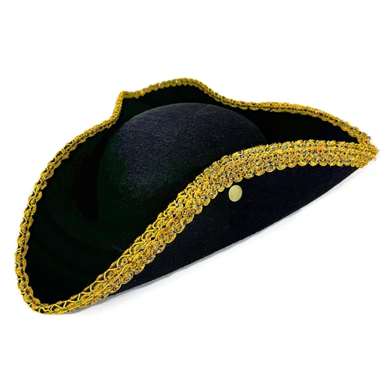 

Comfortable Unique Pirate Hat Elegant Rhinestones Hat Funny Pirate Hat