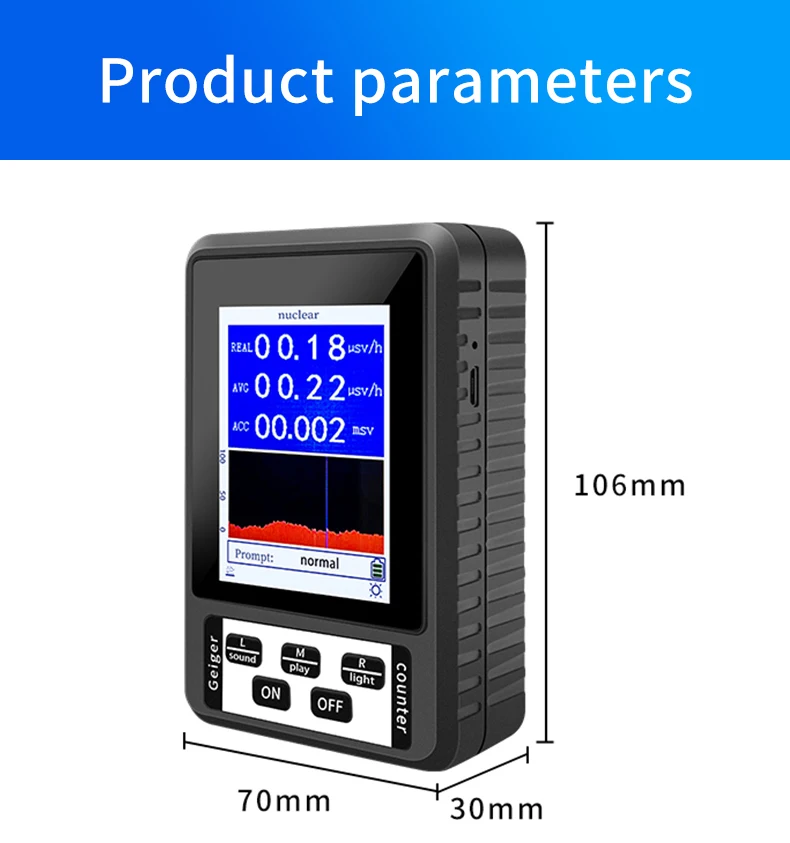 XR-1 Tragbarer Geigerzähler Nuklearstrahlungsdetektor Persönliches Dosimeter Marmor-Tester Röntgenstrahlungsdosimeter – Detail 3