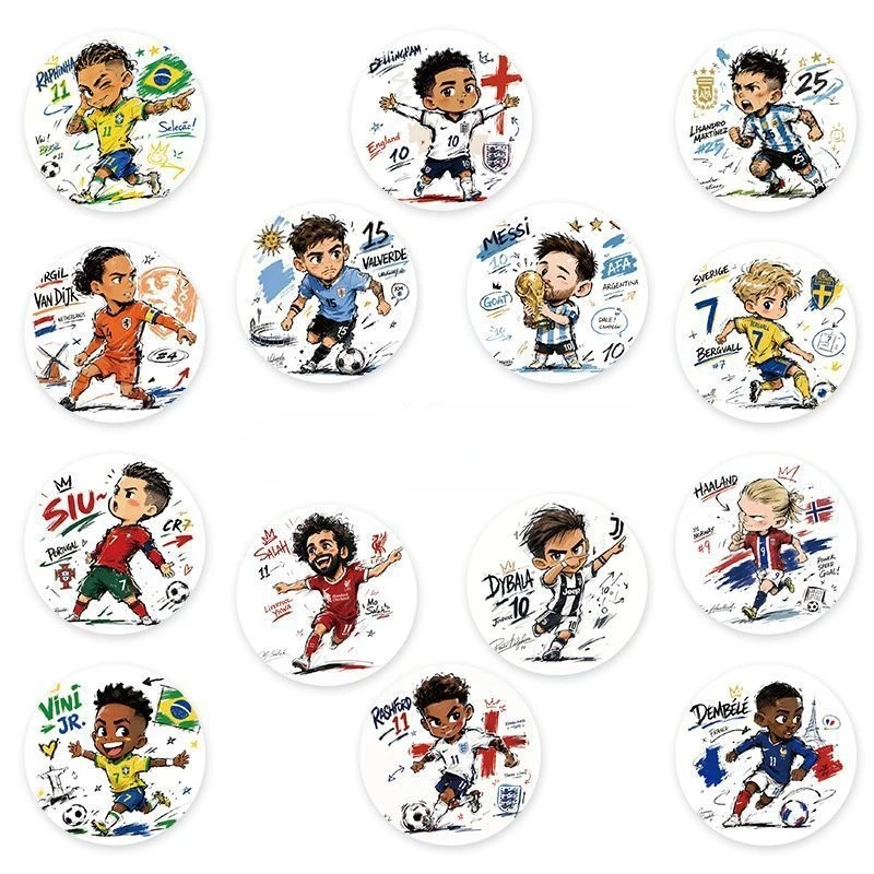 500Pcs/Roll Cartoon Football Star Stickers Soccer Decals For School Reward Stickers  Decoration Encouragement Sticker For Gift image 3