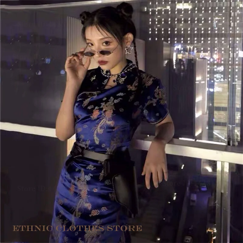

Plus Size 5XL 6XL Qipao Women's Traditional Chinese Dress Cheongsam Cosplay Sexy Girl Y2K Vestidos Vintage Mandarin Collar Qipao