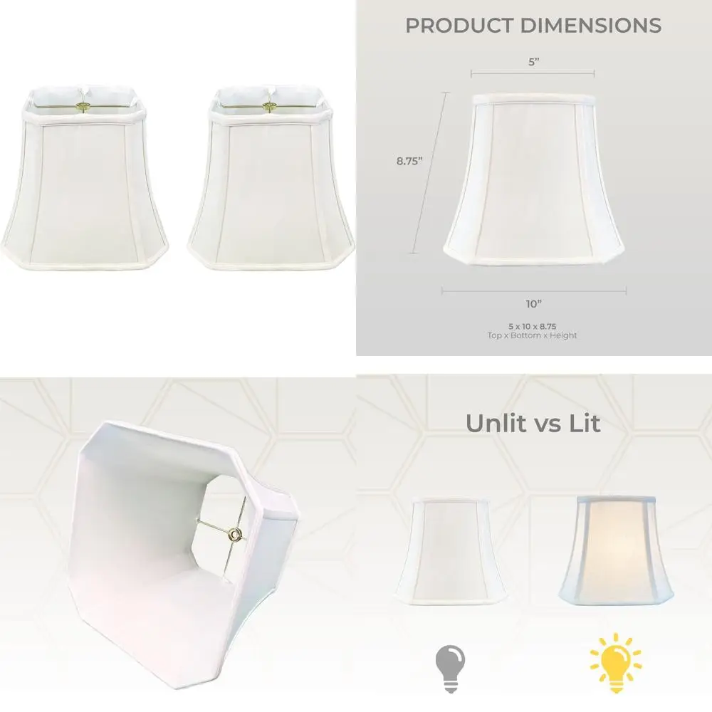 

Базовый белый абажур с квадратным вырезом, 5x10x8,75, 2 шт., 10WH, аксессуары для освещения в форме колокола