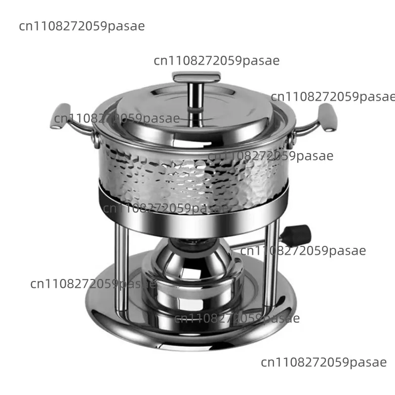 new model three layers of steel hot pot food warmer hammered 1.8l Chinese hot pot mini cooking pot food warm set with grill