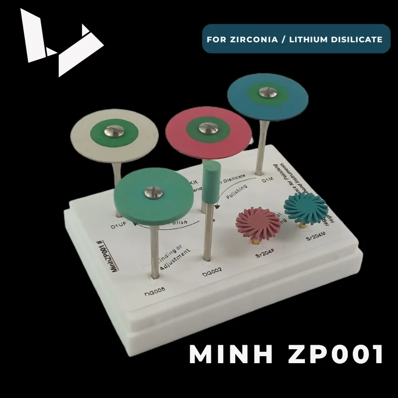 

Dr. Minh Polishing Kit Diamond Instruments Designed for Zirconia and Lithium Disilicate Adjusting Poilihsing Finishing ZP001