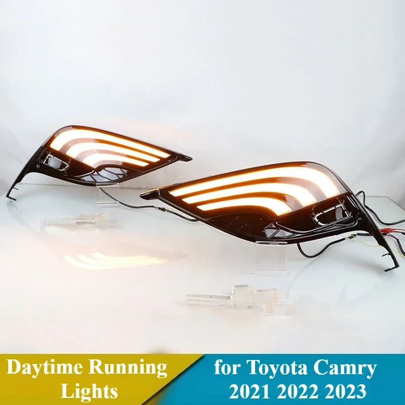 

Car Daytime Running Lights Front Fog Lamp Led Dynamic Turn Signal Light for Toyota Camry 2021 2022 2023 Accessories