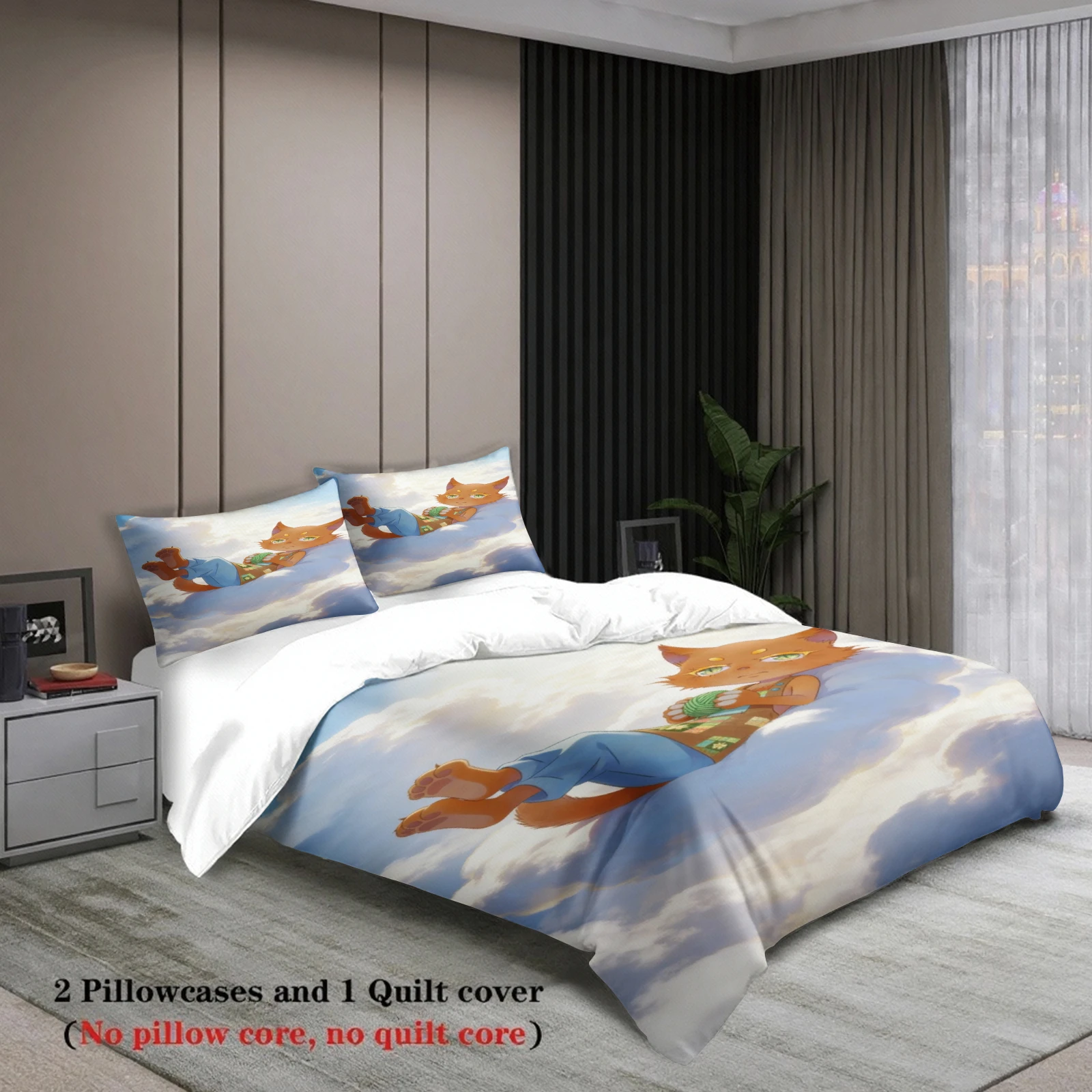 Cute Bedding Set Softville Cozy Town Fern the Quilt Fox With Duvet Cover & Pillowcase For Children's Bedroom Decor