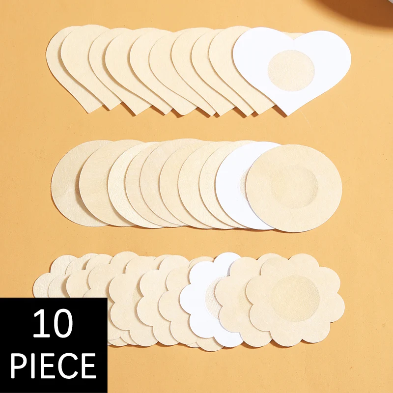 

CINOON Women10Pcs/Lot Anti Glare Chest Patch Ladies Skin Color Invisible Nipple Adhesive Party Traceless Lingerie Accessories