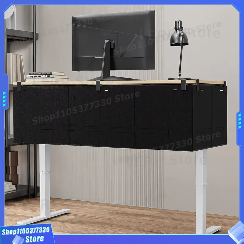 Modern Adjustable Office Glass Partition Non Drilling Desk Cable Management Privacy Screen for Workspace Organization and