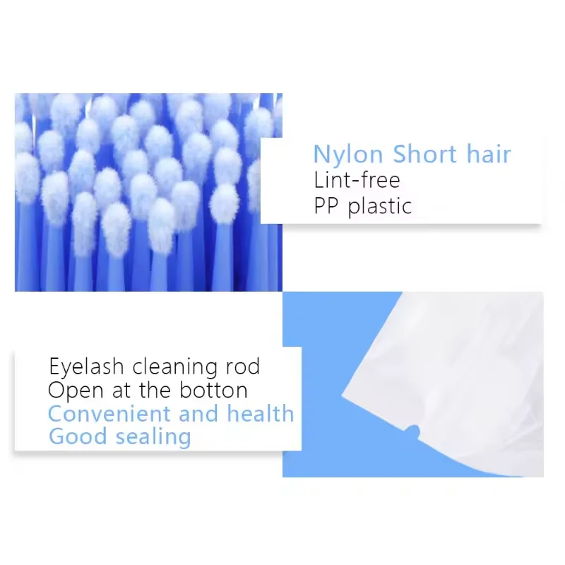 50/100 Uds cepillo de limpieza de pestañas desechable cepillos de labios Micro hisopo de algodón extensión de pestañas herramienta de maquillaje de eliminación de pestañas Individual
