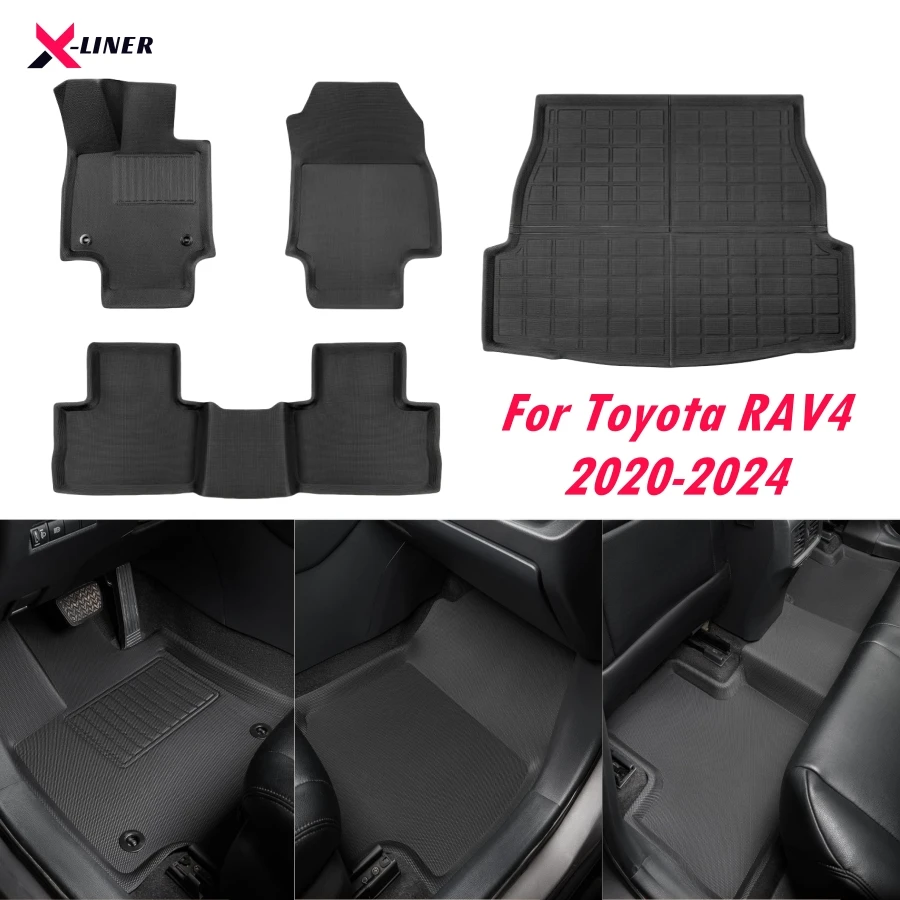 

XPE Floor Mats for Toyota RAV4 2020-2024 (Include Hybrid) Trunk Cargo Liner Rav4 All Weather Protection Floor Liners