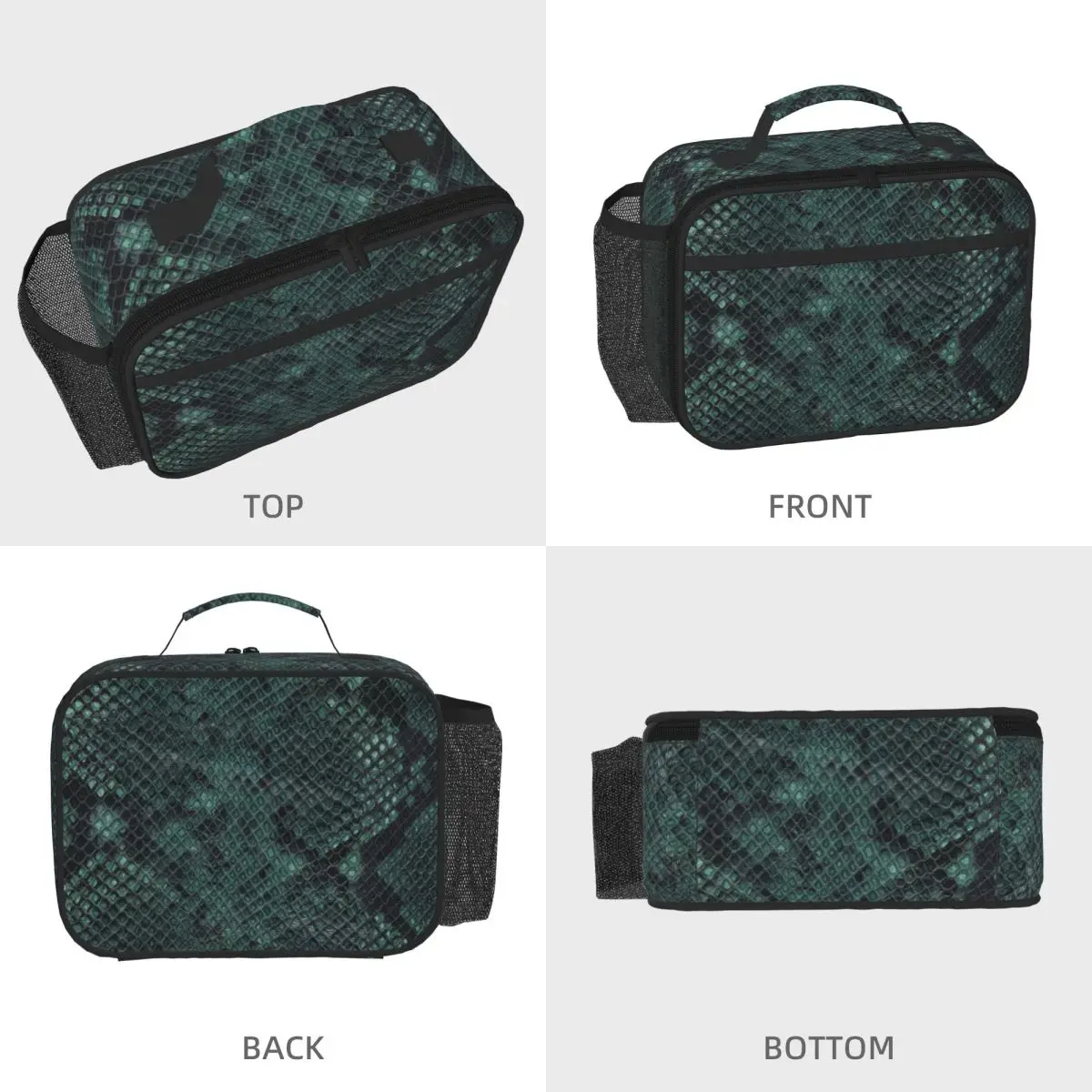 Snake Skin Reptile Insulated Lunch Bag for Kids School Cooler Thermal Food Box Tote Portable Lunch Boxes Container