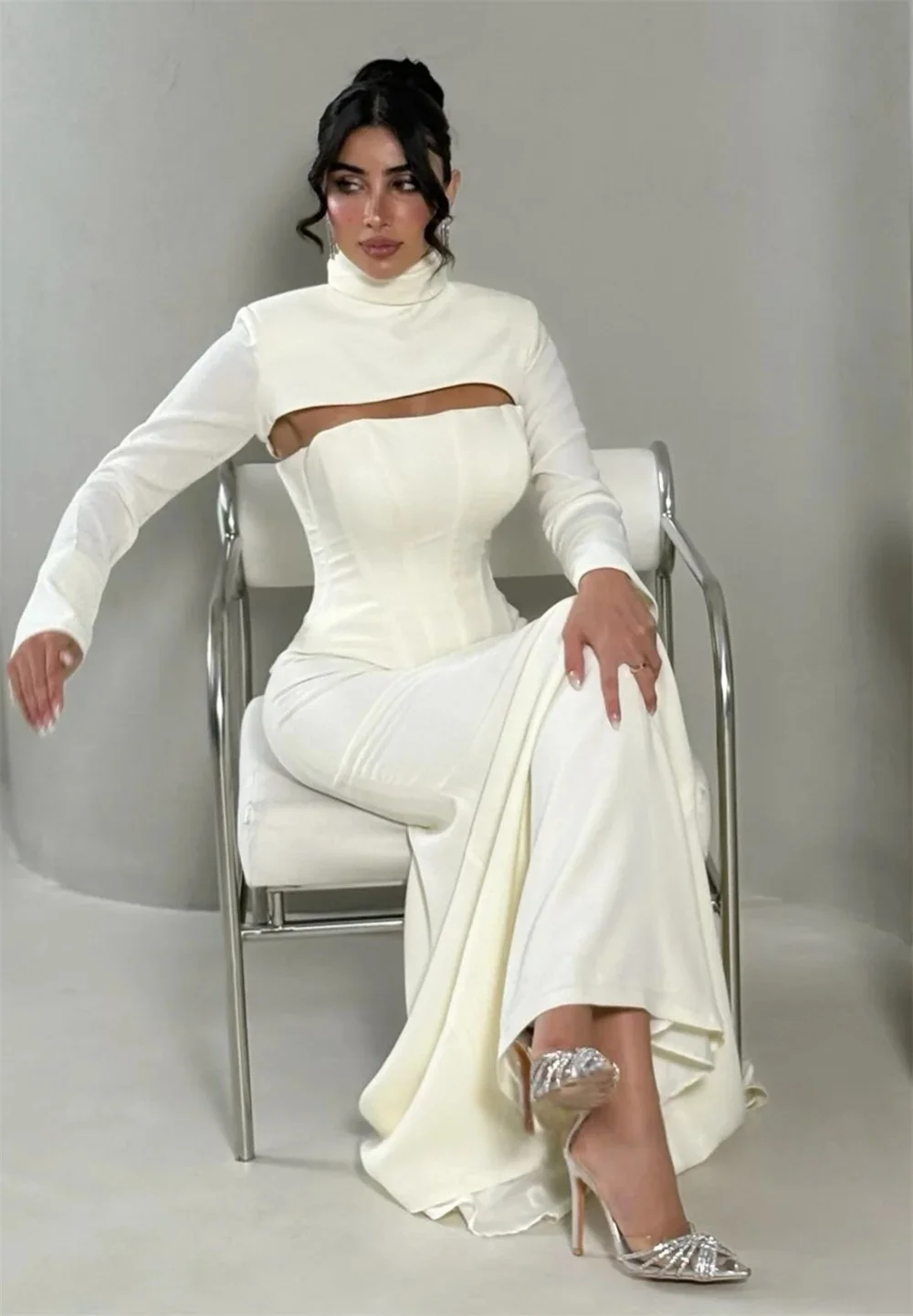 

Вечернее платье с длинными рукавами на заказ, вечерние платья для выпускного вечера, унисекс, Джерси в стиле ретро, Дубай, Саудовская Аравия, по индивидуальному заказу