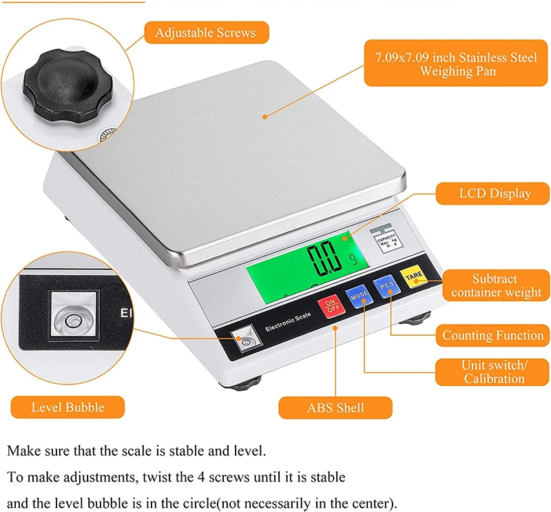 High Precision Digital Electronic Scale Lab Scale Laboratory Analytical Balance Bench Scale Industrial Counting Scale 10kg/0.1g