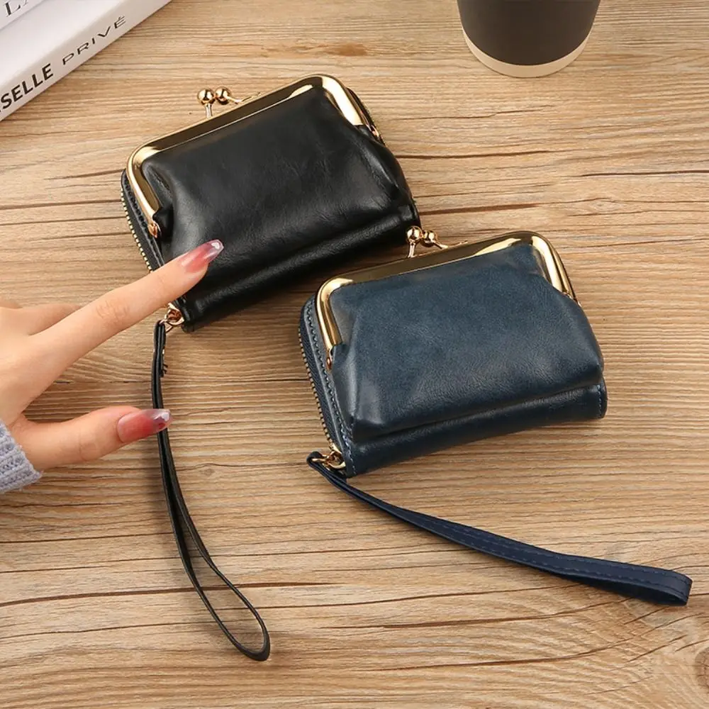 Cute Hasp Short Wallets PU Leather Large Capacity Coin Purses Money Bag Women Girls