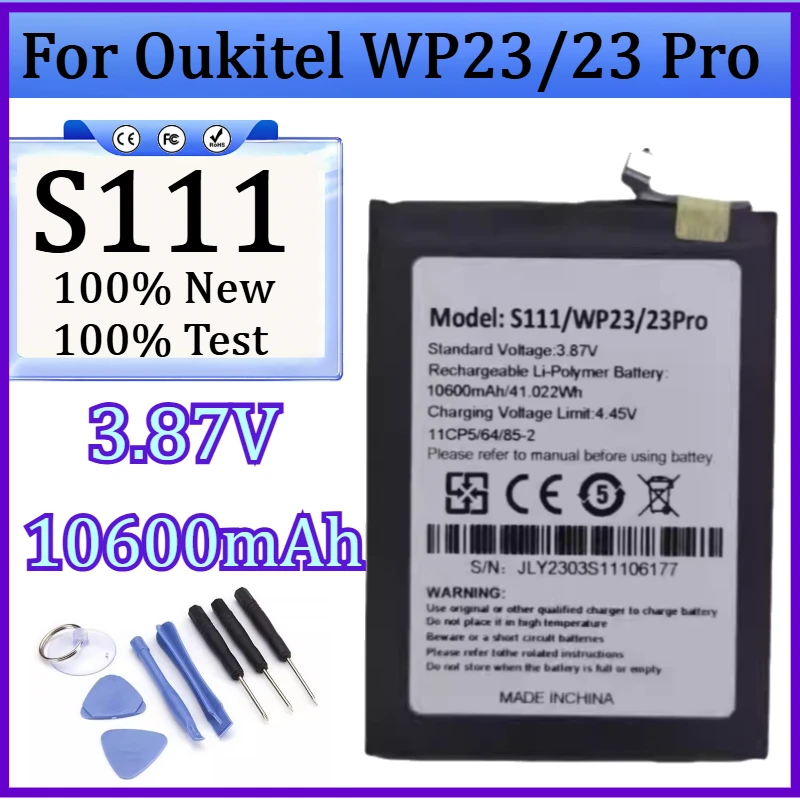 

Новая аккумуляторная батарея S111 3.87V 10600mAh для Oukitel WP23 с отличной работой при низких температурах, 10600 мАч, премиум-класса, для замены мобильного телефона