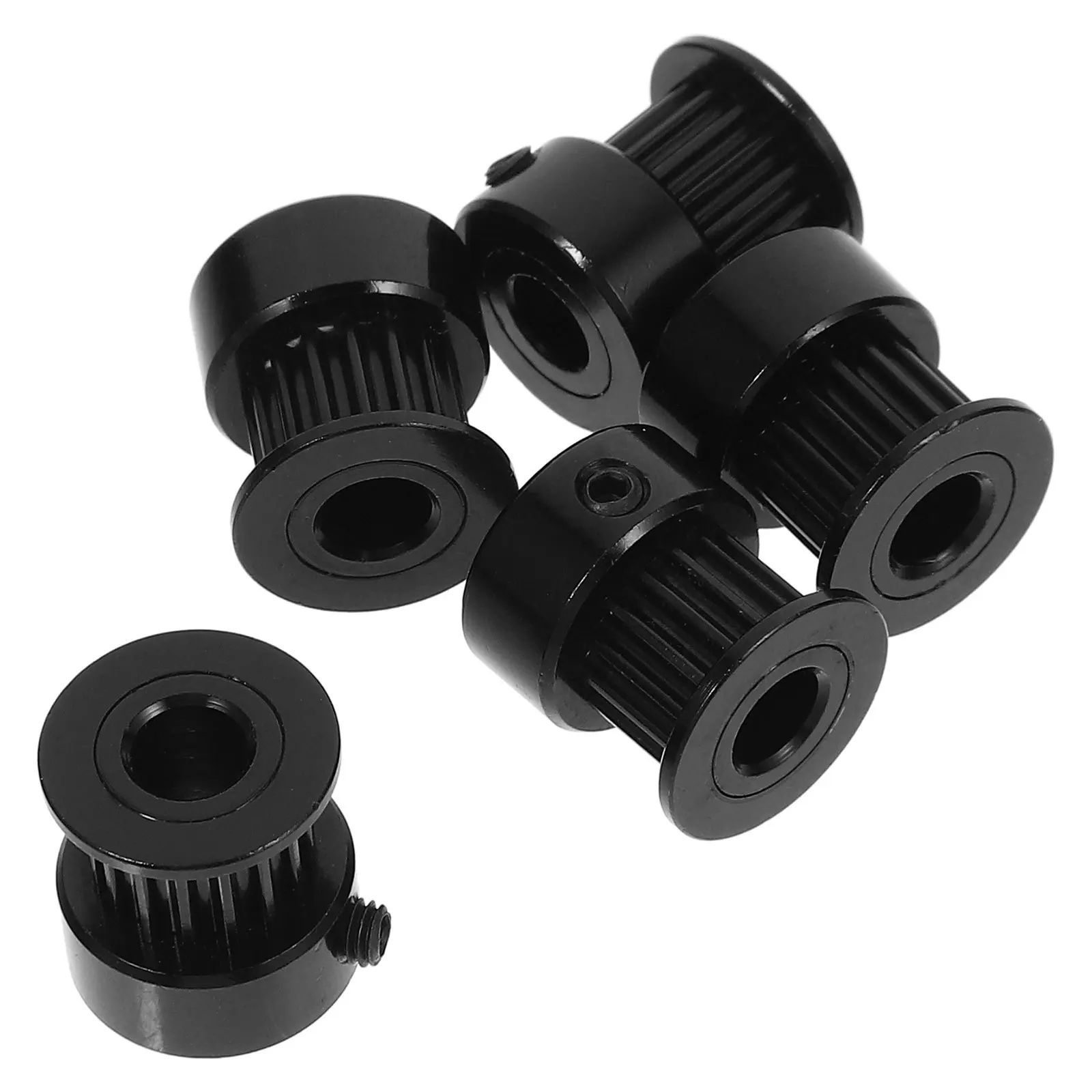 

5pcs 3D Printer Gt2 Timing Belt Pulley 6Mm Width 5Mm Bore 14Mm Height Black Aluminum Pulley For Diy 3D Printing Projects