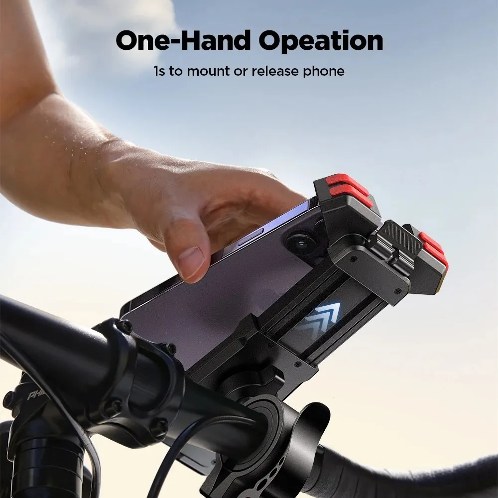 JOYROOM Bike Phone Mount Phones Motorcycle 1S Locks Phone Mount with Quick Lock Anti-Slip Handlebar Clamp For iPhone 15 Series