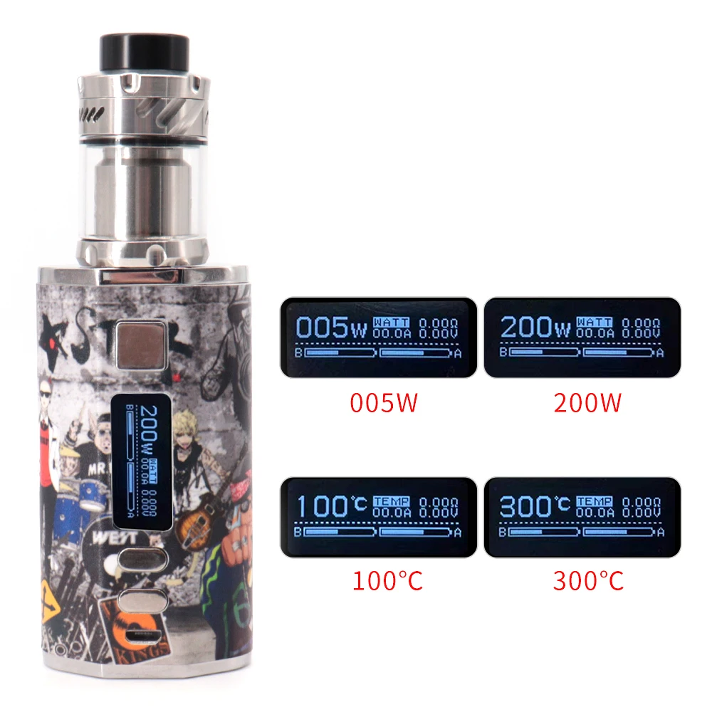 Vape Box Mod مع أرنب ميت 3 ، طقم بادئ هيئة الطرق والمواصلات ، بطارية 4400mAh البخاخة ، شاشة OLED ، Vaper Vaper ، 25 مللي متر ، 3.5 مللي ، 5.5 مللي ، 200 واط