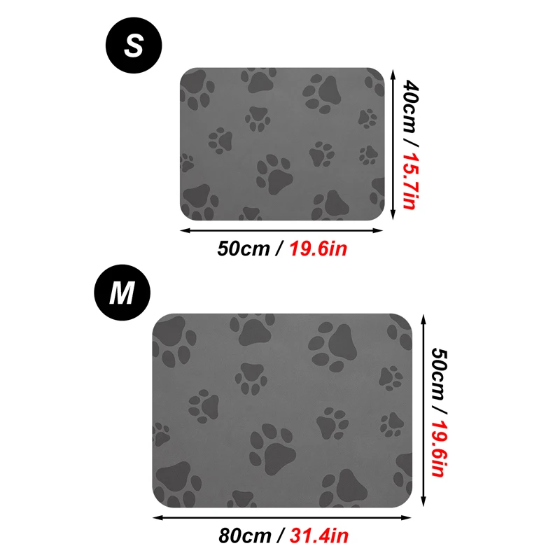 Absorver água Pet Placemat, Dog Food Bowl Mat, Cat Feed Mat, Beber almofada de alimentação, Pet Bowl Pad