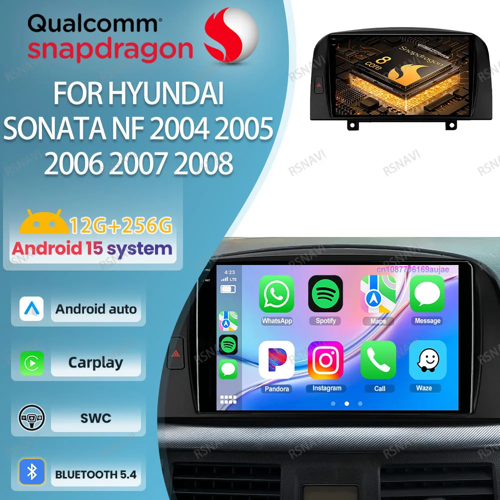 

Автомобильное радио Android 15 для Hyundai SONATA NF 2004-2007 2008 WIFI+ 4G LTE DSP Systems QLED RDS Головное устройство 360 Камера AI Voice AUTO