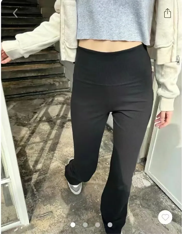 

Silk Wool Yoga Pants Micro Flared Peach Butt Bell Bot Smooth Naked Sensation Autumn Winter Cotton Spandex Leggings