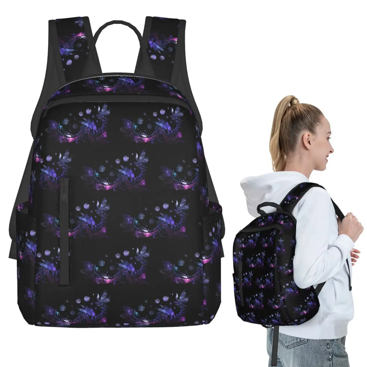Monster Hunter World - Mizutsune Backpack Student BookBag Children School Bag Laptop Shoulder Bags Men Women