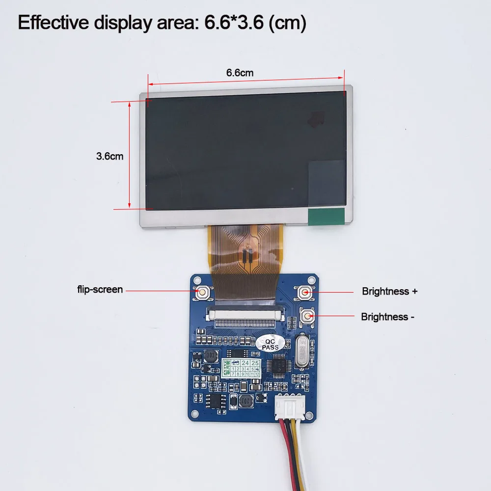 3 inch TFT LCD module kit 320*240 1 way NTSC/PAL horizontal screen display Mirror Flip for Debugging camera, doorbell display