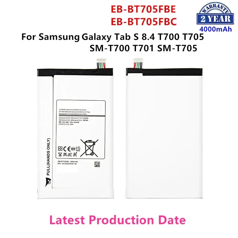 Brand New Tablet EB-BT705FBE EB-BT705FBC 4900mAh Battery For Samsung Galaxy Tab S 8.4 T700 T705 T700 T701 SM-T705