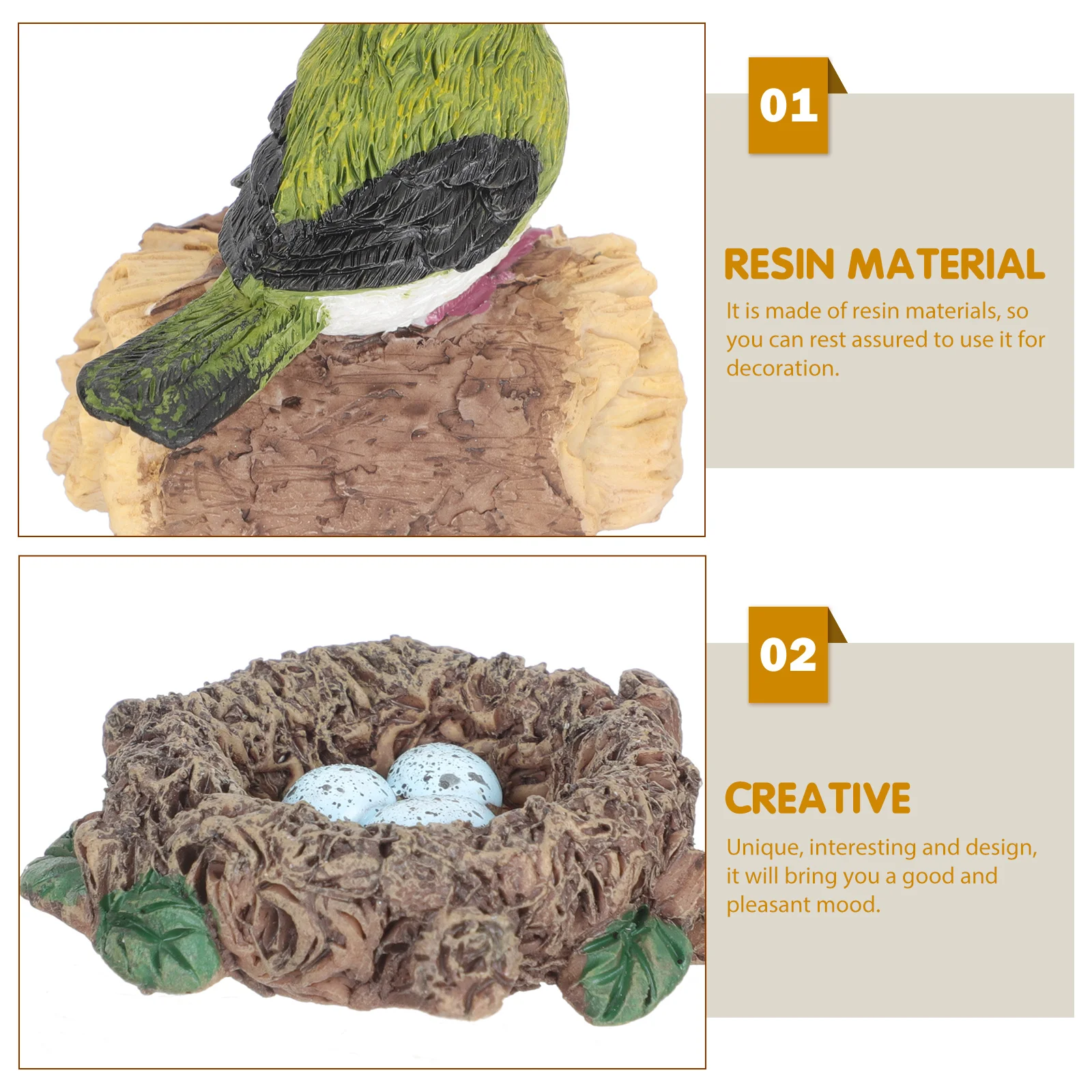 

1Set Resin Bird Garden Decor Small Realistic Sculpture for Outdoor Yard Landscape Ornament Art Craft Simulation Birds