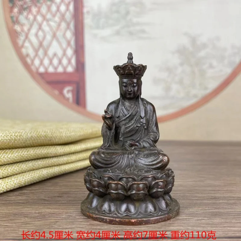 

Латунная статуя Кsitigarbha, антикварный орнамент, скульптура Будды, медное украшение