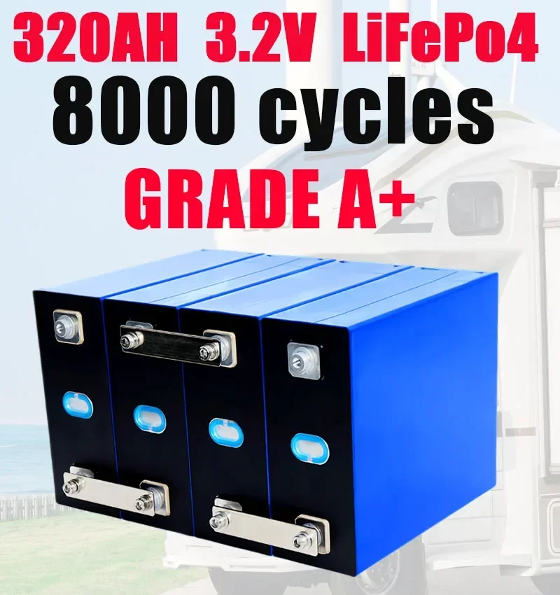 16PCS new 3.2V 320AH Lifepo4 battery 3C high power DIY 48V suitable for solar system charging batteries for golf carts and ships