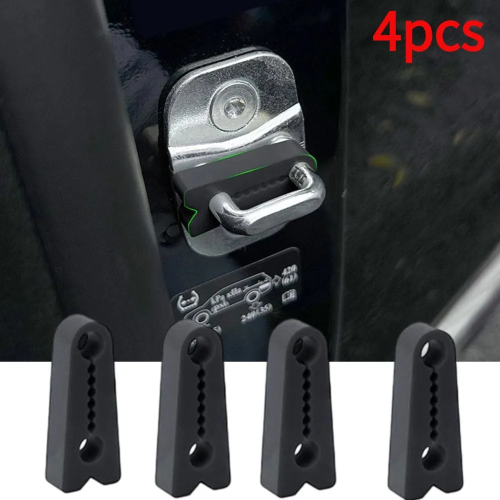 

Комплект из 4 силиконовых накладок для амортизации и шумоподавления на замки автомобильных дверей, универсальные защитные накладки от ударов для автомобильных дверей