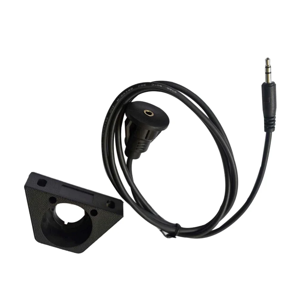 Cable de extensión auxiliar macho a hembra, Conector de 1M, 3,5mm, impermeable, empotrado, con soporte, compatible con remolque de arranque de coche