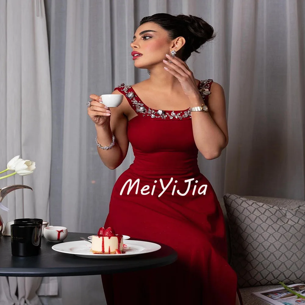 Meiyijia  Evening Dress Saudi Ruffle Elegant Beaded Fashion Floor-Length  Arabia  Sexy Evening Birthday Club Outfits Summer 2024