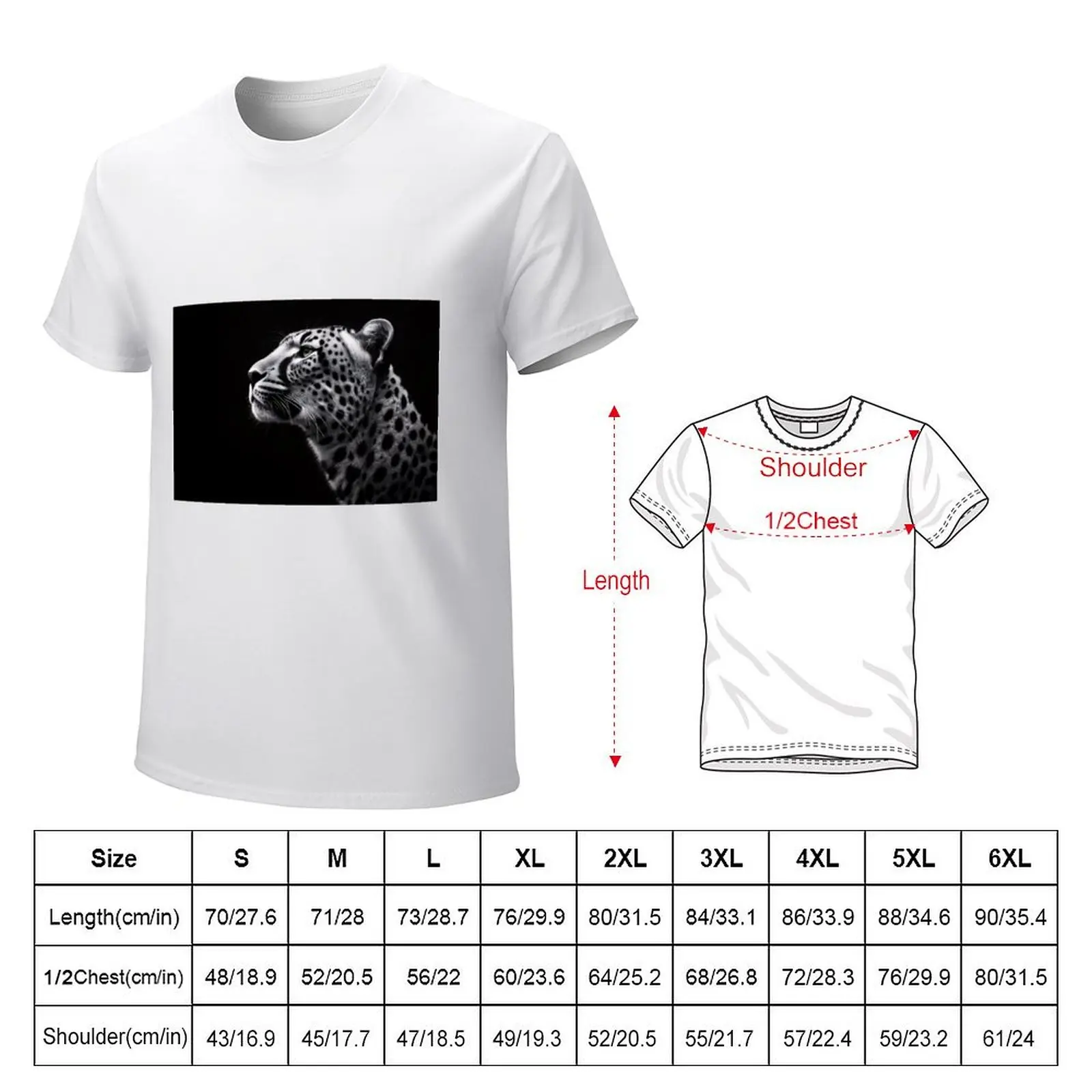 Stylistic Leopard Profile T-Shirt for a boy kawaii clothes mens t shirts pack