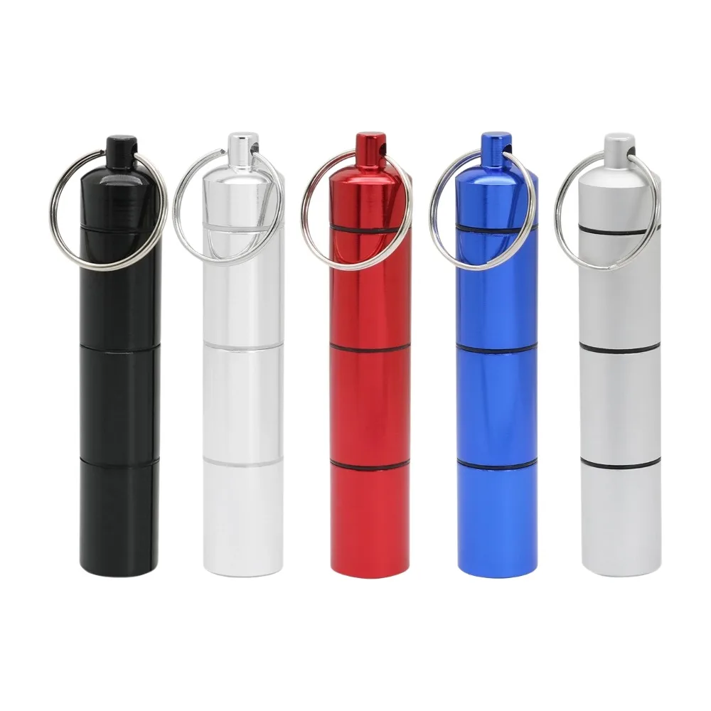 علبة صندوق حبوب منع الحمل المقاومة للماء من الألومنيوم الساخن الجديد، قرص منظم صغير محمول مختوم، حاوية تخزين زيوت فيتامين دواء السفر #1