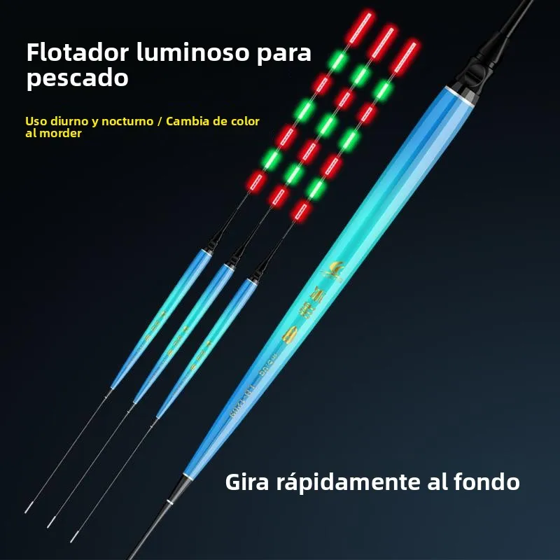 Flotador de Pesca Nano Ice Shadow Night Glow, Cambia de Color, Ultra Ligero, Sensible, Materiales Duraderos para la Pesca