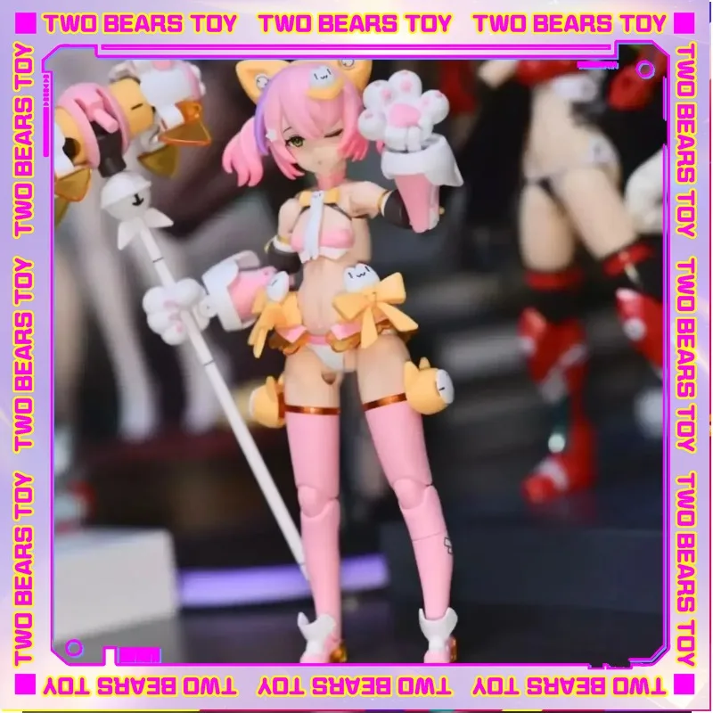 

In stock Original Kotobukiya Anime Action Figure MEGAMI DEVICE PUNI MOFU TU Assembly Model Kit Collection Toy Gift For Children