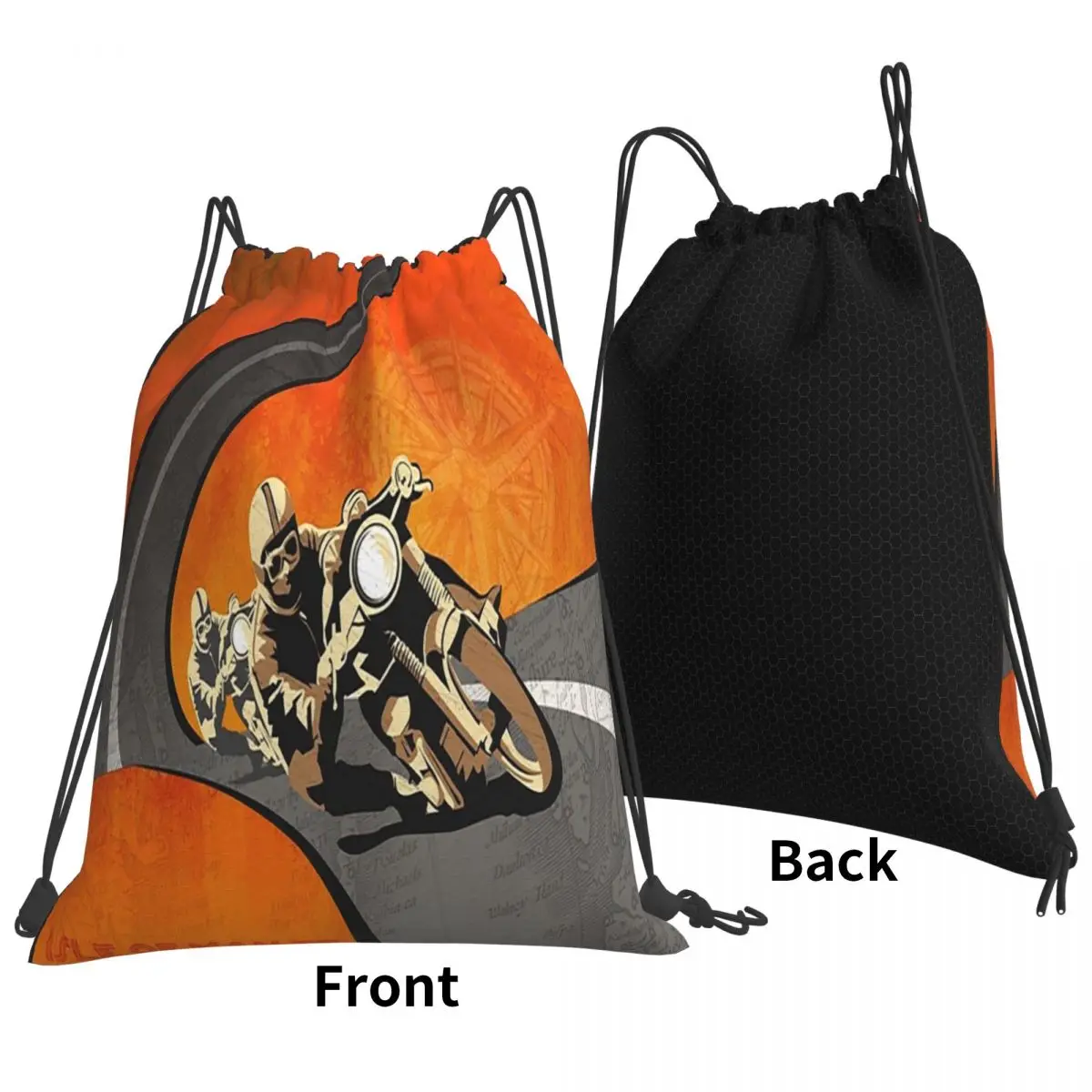 Motorcycle Races Isle Of Man TT Backpacks Multi-function Drawstring Bundle Pocket Sports Bag Book Bags for Man Woman Students