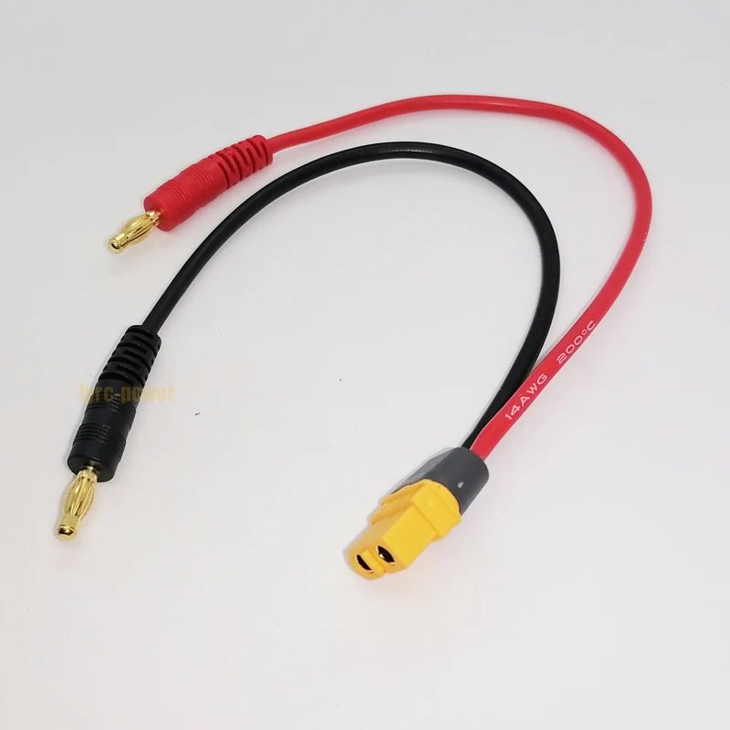 Original Amass XT60 XT60H Female Plug to 4mm Banana Male Connector Cable Wire Soft Silicone for ISDT Charger Lipo Battery Drone