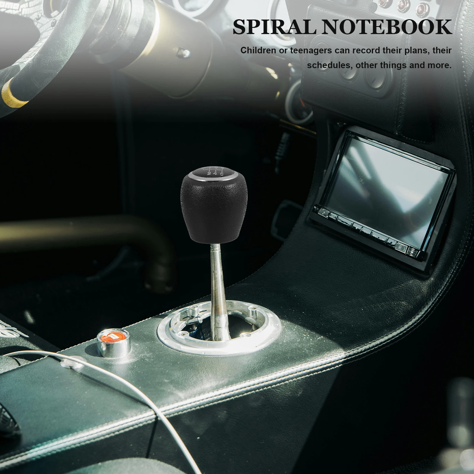 

Car Gear Shift Knob Stick Manual Black 6 Speed PVC ABS Material Easy Install Fashionable Car Modification