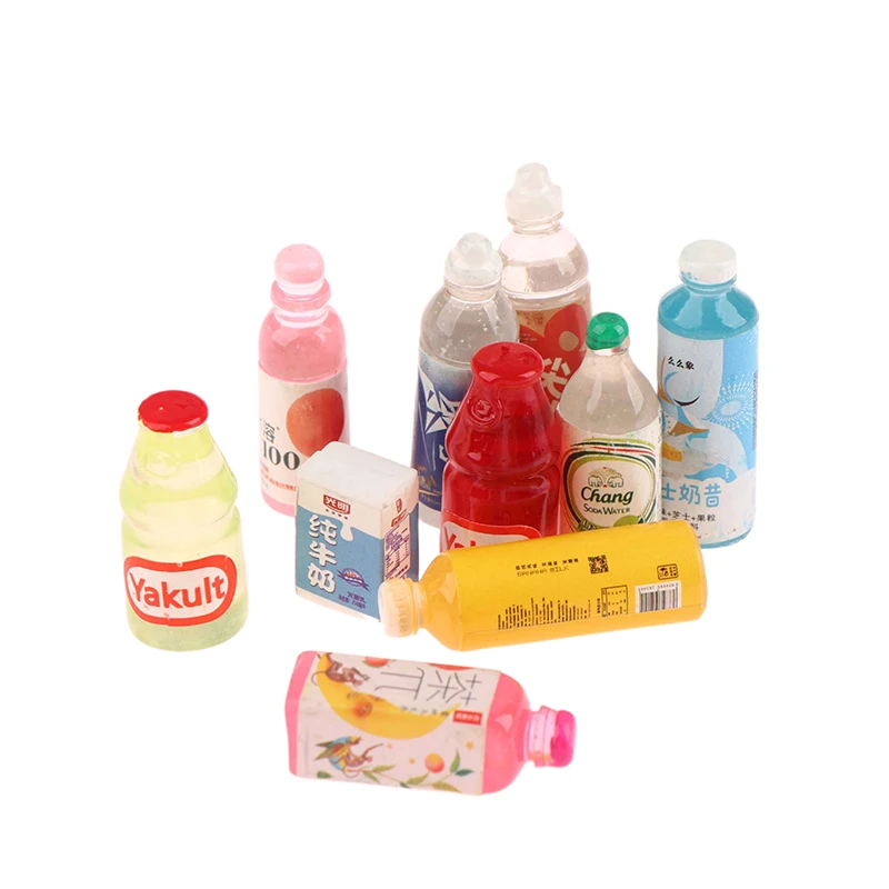 5PCS Innovative Dollhouse Accessories Supermarket Simulation Resin Wine Bottle Miniature Beverage Bottle DIY Model Toys