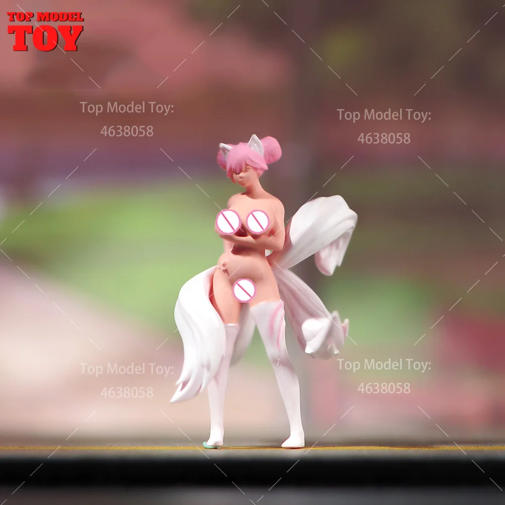 

Painted Miniatures 1/24 1/64 1/43 1/87 Anime Girl Naked Five Tailed Fox Female Scene Figure Doll Unpainted Model For Vehicles