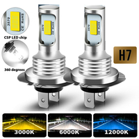 2Pcs H7 H4 Led Car Fog Light Bulbs H1 H8 H9 H11 9005 9006 Super Bright CSP Car Headlight DRL Lamp Kit High Low Beam 6000K 12V