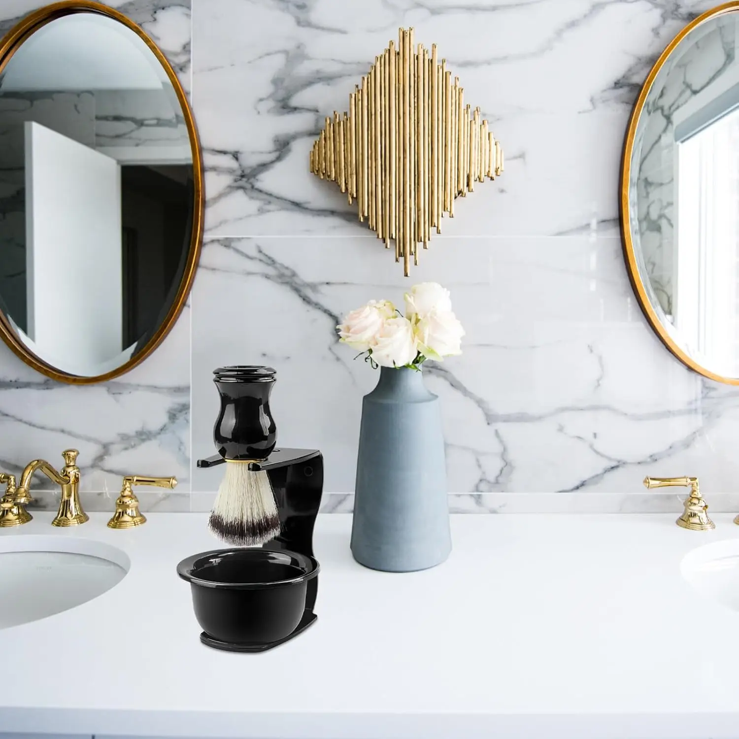 1/2 قطعة حامل فرشاة الحلاقة الحمام الرجال الحلاقة معدات التجميل تخزين حامل المهنية صالون الحلاقة مقص الشعر تخزين الرف