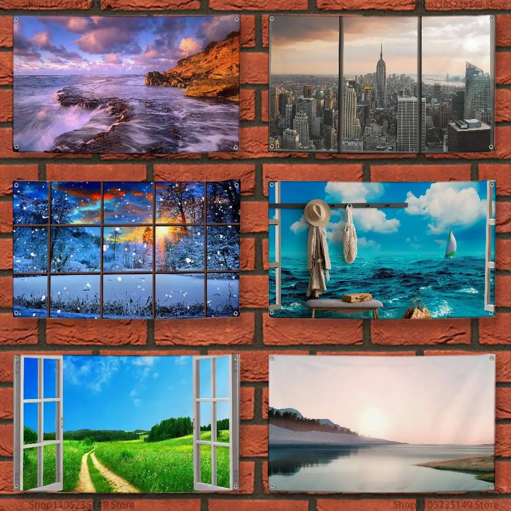 

Window Scenery FLAG 60x110CM 70x115CM 100x150CM Hoes Mad Funny Flag With Four Brass Grommets