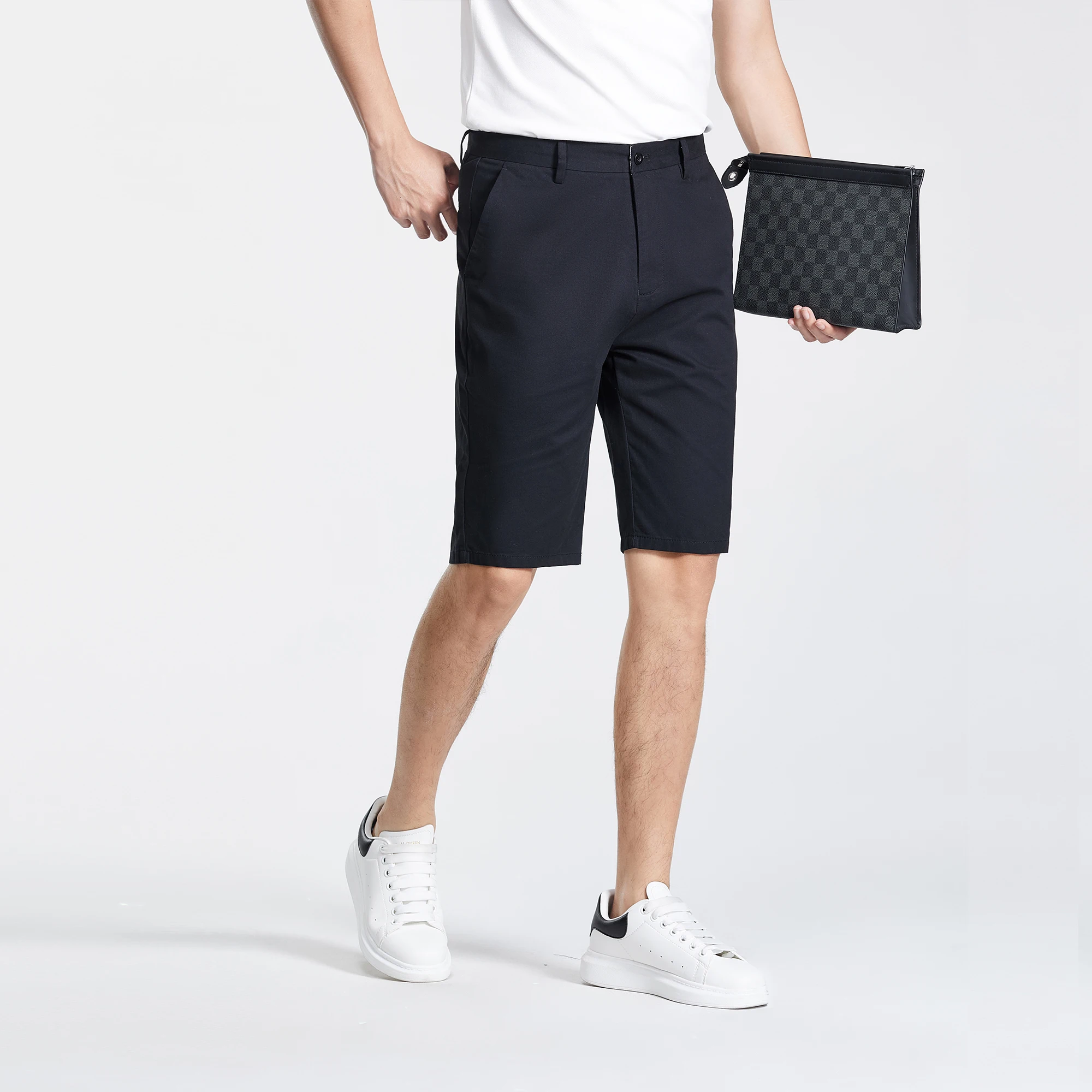 New Fashion Versatile Men'S Business 5-Point Pants For Summer Commuting Leisure Sports No Ironing Breathable Mid Waist Shorts