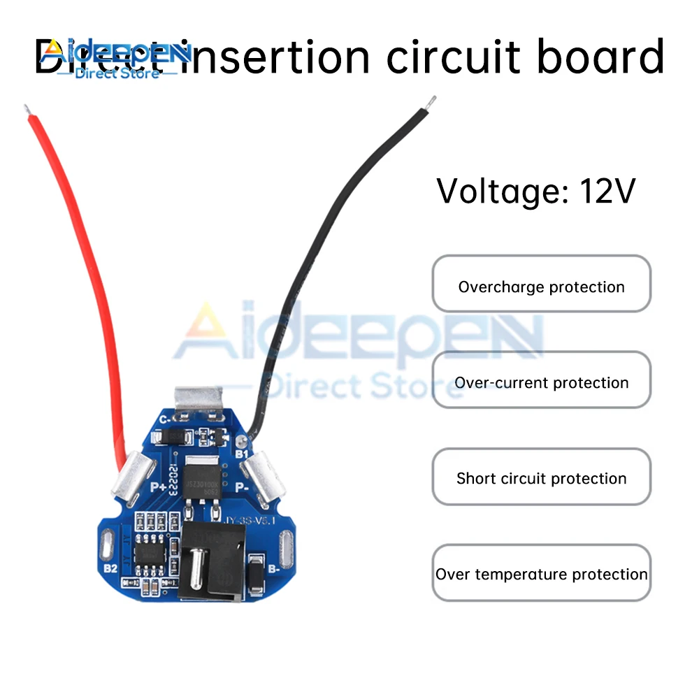 BMS 18650 Lithium Box Circuit Pack Shell Case Bracket Hand Drill Power Li-ion Battery Protection Board 3S 12V DC Electric Tool