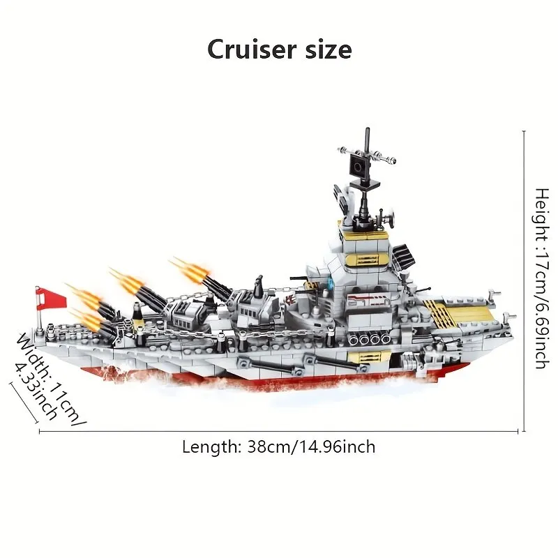 STEM Building Set Toy 1068pcs Construction Cruiser Ocean Ship Building Toy for 6 Years Up Boys 25 Models Engineering