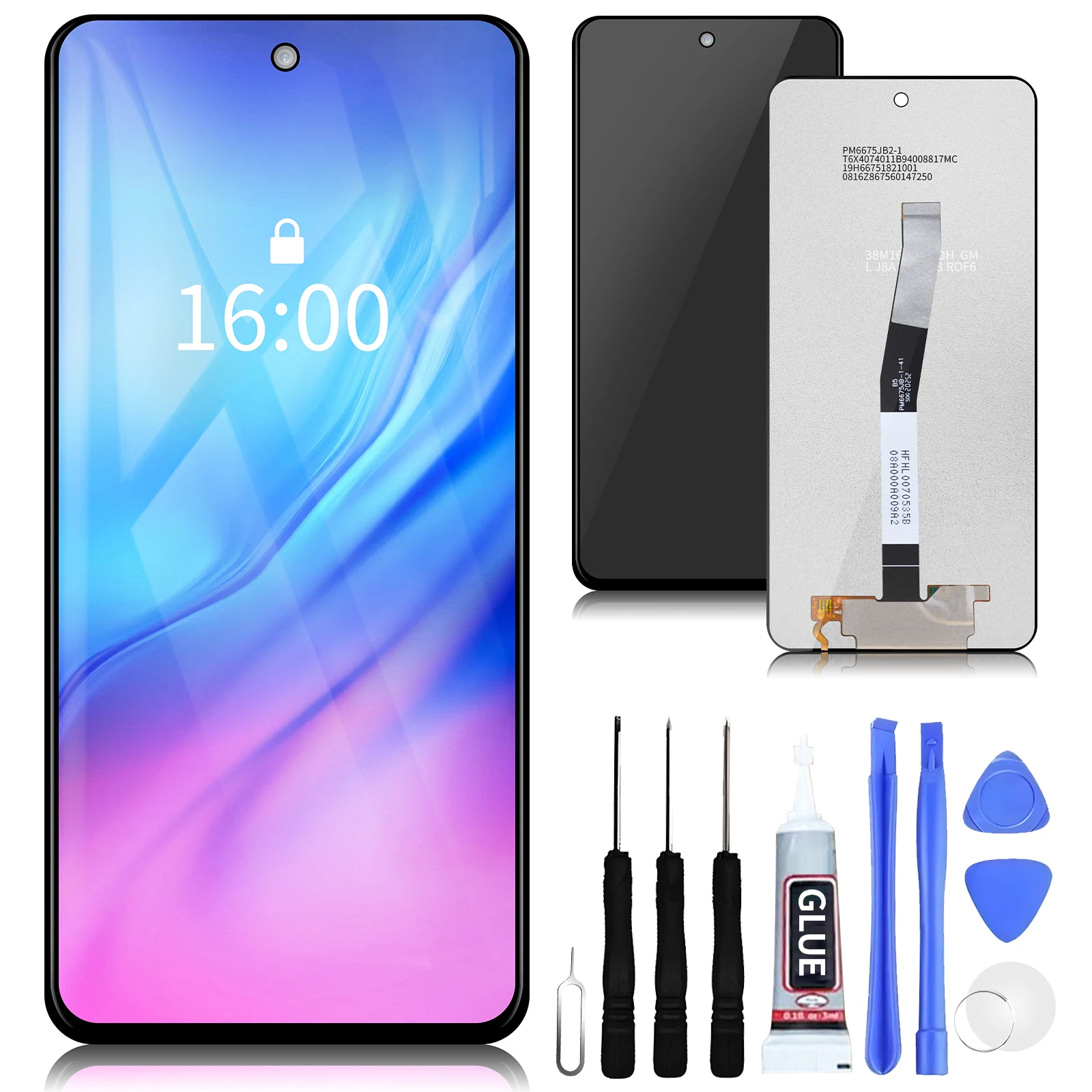 Substituição de Display LCD para Xiaomi Redmi Note 9S, Tela sensível ao toque para Redmi Note 9 Pro, M2003J6B2G, 6,67"