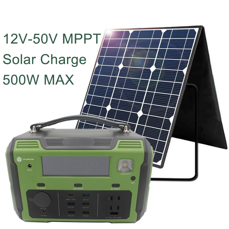 300W 333Wh Solar Generator Kit with 90W PV Panel, Portable Power Station Home Outdoor Camping Backup Supply
